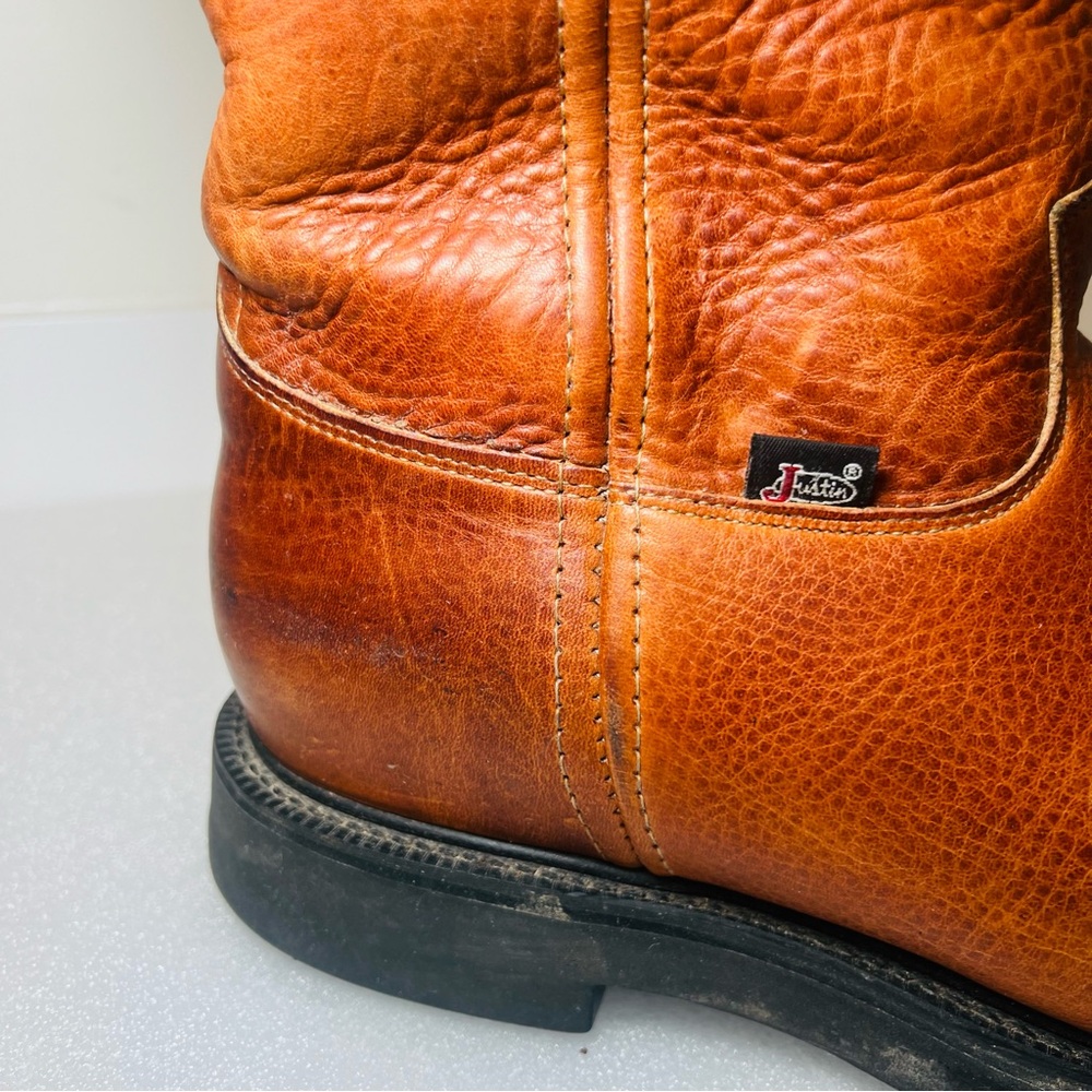 Justin Leather Roper Work Boots 11.5 - Picture 6 of 8